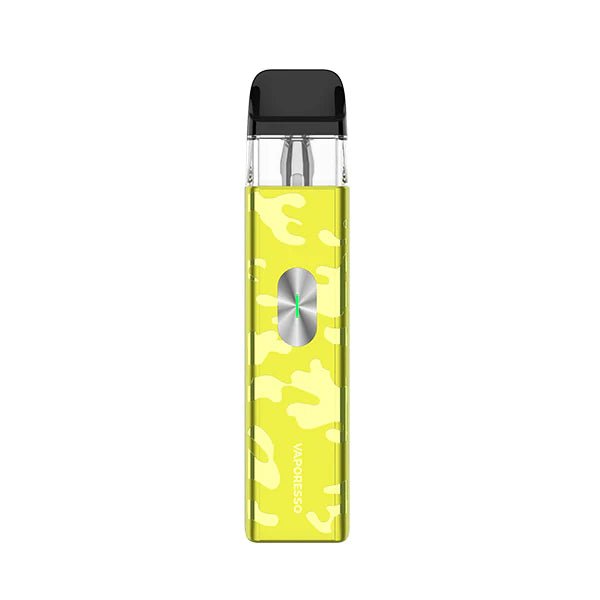 Vaporesso Xros 4 Mini Vape Kit Camo Yellow pod Kit On White Background - UK Vape Sales