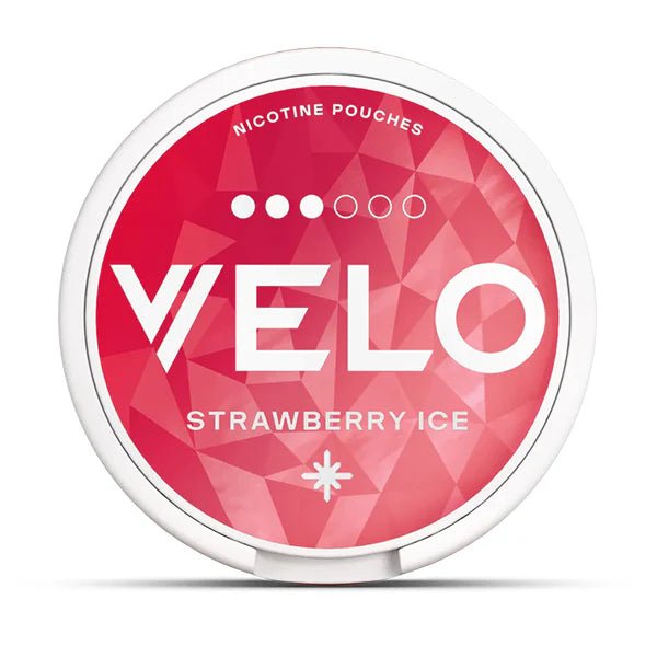 VELO Nicotine Pouches Strawberry Ice Nicotine Pouch On White Background- UK Vape Sales