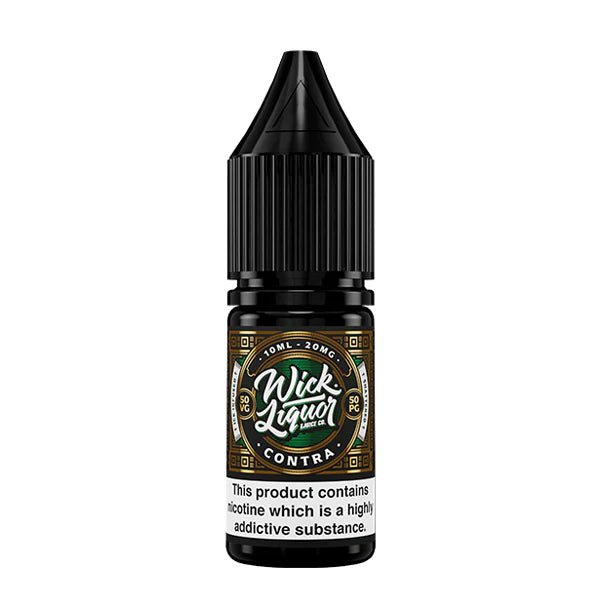 Wick Liquor Nic Salts contra shattered 10ml nic salt bottle on white background - uk vape sales
