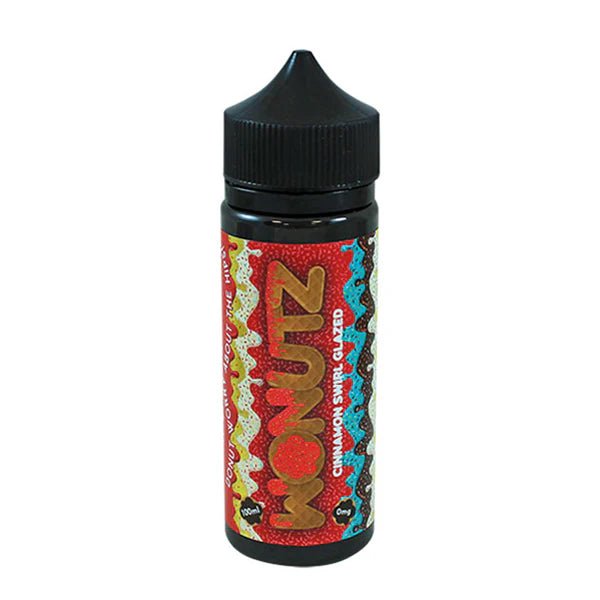 Wonutz E-Liquid cinnamon swirl glazed 100ml e-liquid bottle on a white background - uk vape sales