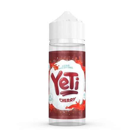 Yeti Original E-Liquid cherry 100ml shortfill bottle on a white background - uk vape sales