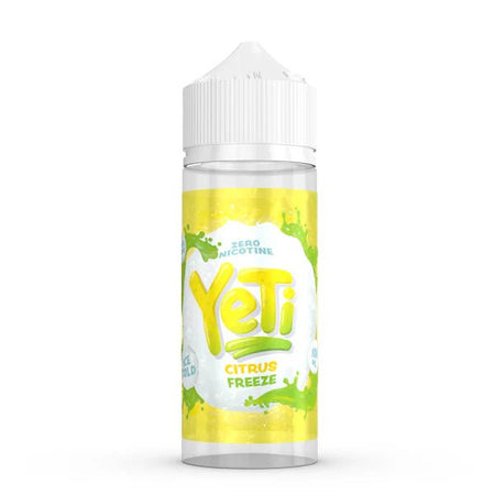Yeti Original E-Liquid citrus freeze 100ml shortfill bottle on a white background - uk vape sales