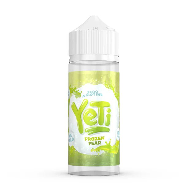 Yeti Original E-Liquid frozen pear 100ml shortfill bottle on a white background - uk vape sales