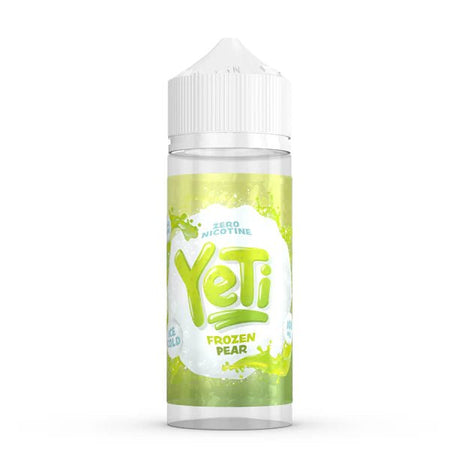 Yeti Original E-Liquid frozen pear 100ml shortfill bottle on a white background - uk vape sales