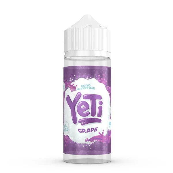 Yeti Original E-Liquid grape 100ml shortfill bottle on a white background - uk vape sales