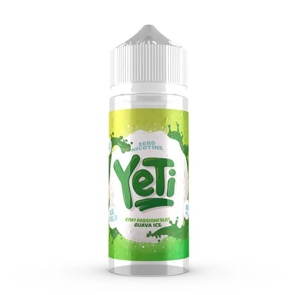 Yeti Original E-Liquid kiwi passionfruit guava ice 100ml shortfill bottle on a white background - uk vape sales
