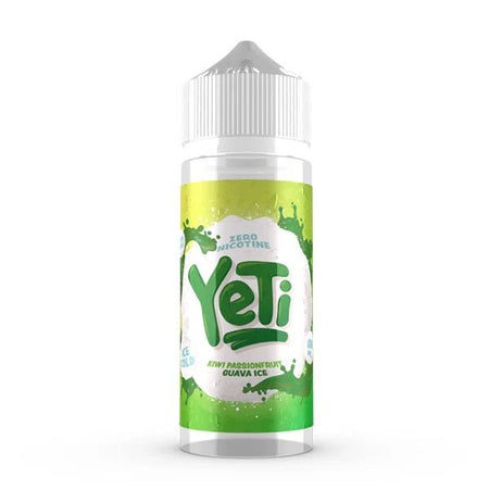 Yeti Original E-Liquid kiwi passionfruit guava ice 100ml shortfill bottle on a white background - uk vape sales