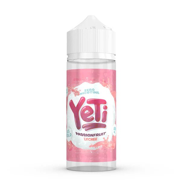 Yeti Original E-Liquid passionfruit lychee 100ml shortfill bottle on a white background - uk vape sales
