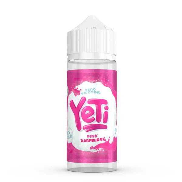 Yeti Original E-Liquid pink raspberry 100ml shortfill bottle on a white background - uk vape sales