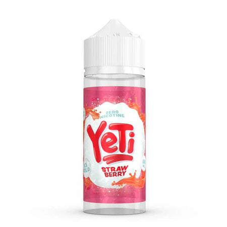 Yeti Original E-Liquid strawberry 100ml shortfill bottle on a white background - uk vape sales