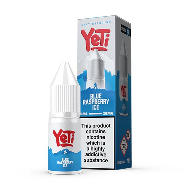 Yeti Summit Nic Salts blue raspberry ice 10ml nic salt bottle and packaging on white background - uk vape sales