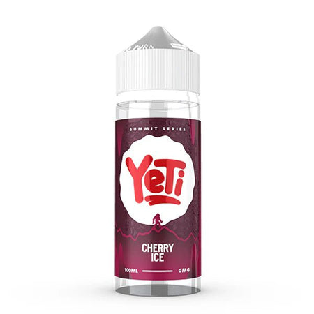 Yeti Summit E-Liquid cherry ice 100ml shortfill bottle on a white background - uk vape sales