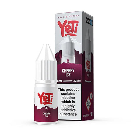 Yeti Summit Nic Salts cherry ice 10ml nic salt bottle and packaging on white background - uk vape sales