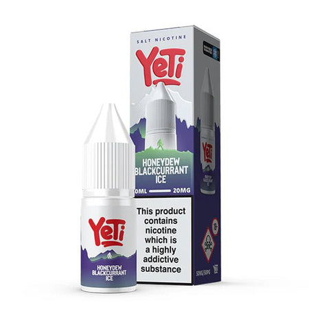 Yeti Summit Nic Salts honeydew blackcurrant ice 10ml nic salt bottle and packaging on white background - uk vape sales
