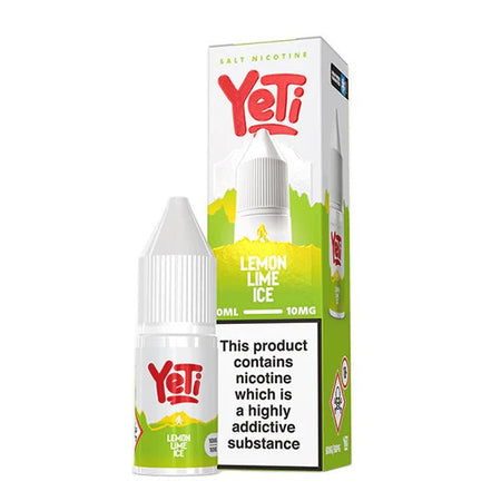 Yeti Summit Nic Salts lemon lime ice 10ml nic salt bottle and packaging on white background - uk vape sales