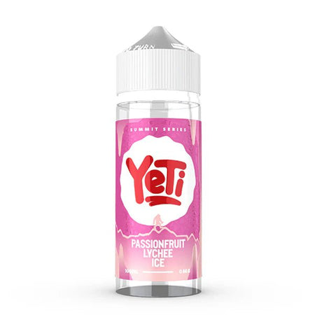 Yeti Summit E-Liquid passionfruit lychee ice 100ml shortfill bottle on a white background - uk vape sales