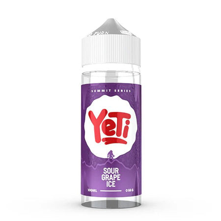 Yeti Summit E-Liquid sour grape ice 100ml shortfill bottle on a white background - uk vape sales
