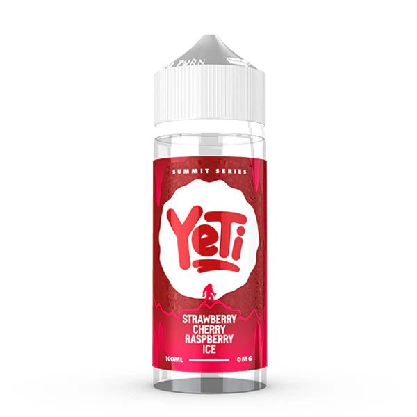 Yeti Summit E-Liquid strawberry cherry raspberry ice 100ml shortfill bottle on a white background - uk vape sales