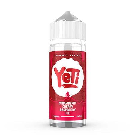Yeti Summit E-Liquid strawberry cherry raspberry ice 100ml shortfill bottle on a white background - uk vape sales