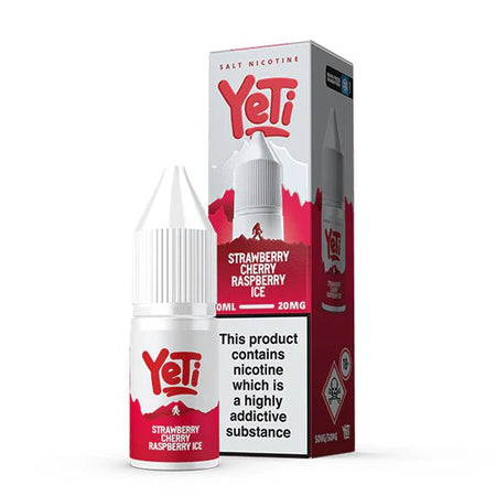 Yeti Summit Nic Salts strawberry cherry raspberry ice 10ml nic salt bottle and packaging on white background - uk vape sales
