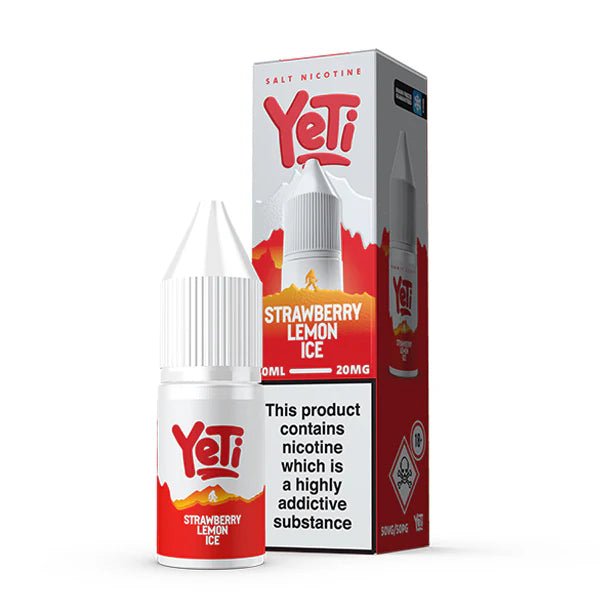 Yeti Summit Nic Salts strawberry lemon ice 10ml nic salt bottle and packaging on white background - uk vape sales