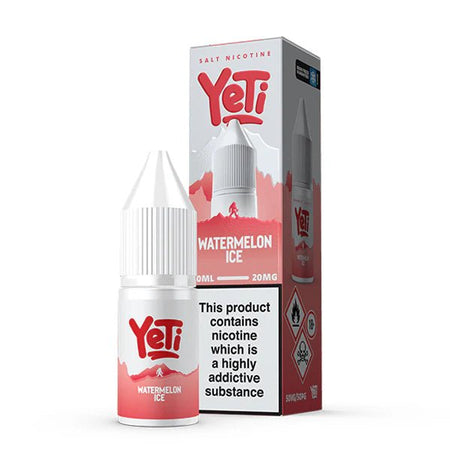 Yeti Summit Nic Salts watermelon ice 10ml nic salt bottle and packaging on white background - uk vape sales