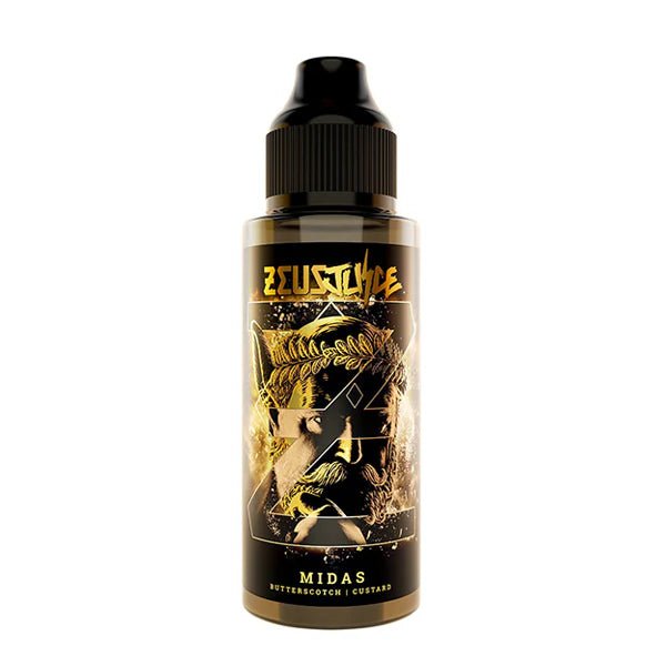 Zeus Juice E-Liquid midas 100ml shortfill bottle on white background - uk vape sales