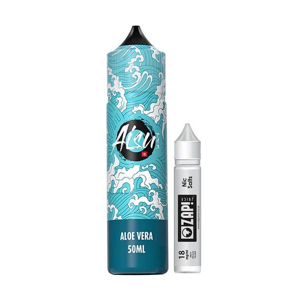 Aisu E-Liquid aloe vera 50ml shortfill and nic salt bottles on white background - UK vape sales