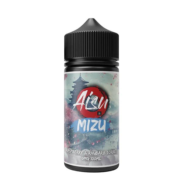 Aisu Mizu E-Liquid raspberry & rhubarb sorbet 100ml e-liquid bottle on white background - uk vape sales
