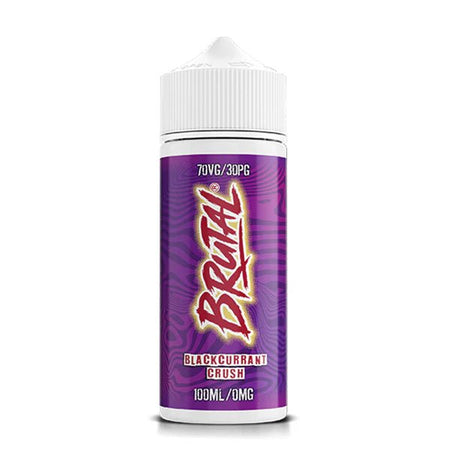 Brutal E-Liquid blackcurrant crush 100ml shortfill bottle on a white background - UK vape sales