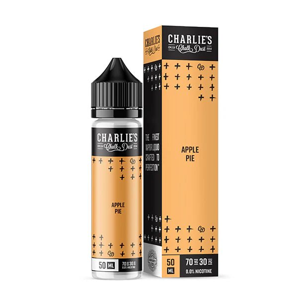 Charlie's Chalk Dust E-Liquid apple pie 50ml shortfill bottle and packaging on a white background - UK vape sales
