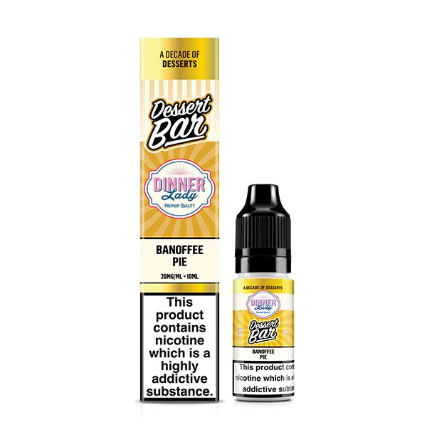 Dinner Lady Dessert Bar Salts banoffee pie 10ml nic salt bottle with packaging on white background - uk vape sales