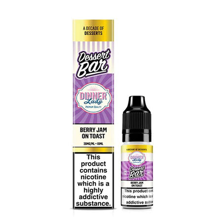 Dinner Lady Dessert Bar Salts berry jam on toast 10ml nic salt bottle with packaging on white background - uk vape sales