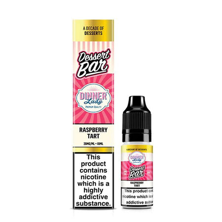 Dinner Lady Dessert Bar Salts raspberry tart 10ml nic salt bottle with packaging on white background - uk vape sales