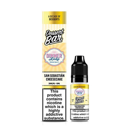 Dinner Lady Dessert Bar Salts san sebastian cheesecake 10ml nic salt with packaging on white background - uk vape sales