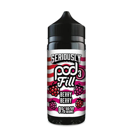 Doozy Seriously Pod Fill X3 E-Liquid berry berry 100ml shortfill bottle on white background - UK vape sales