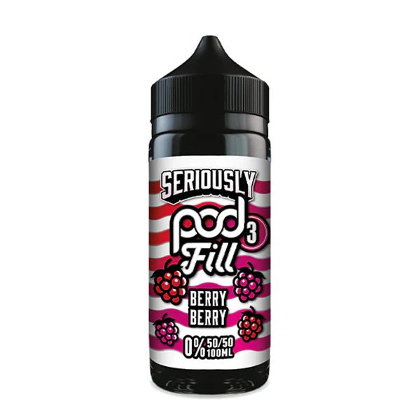 Doozy Seriously Pod Fill X3 E-Liquid berry berry 100ml shortfill bottle on white background - UK vape sales