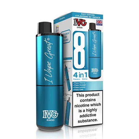 IVG 2400 vape kit fizzy edition device and packaging on a white background - uk vape sales