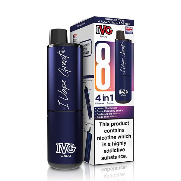 IVG 2400 vape kit shisha edition device and packaging on a white background - uk vape sales