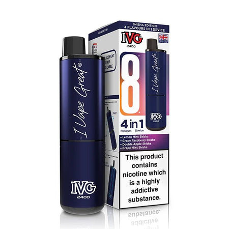 IVG 2400 vape kit shisha edition device and packaging on a white background - uk vape sales