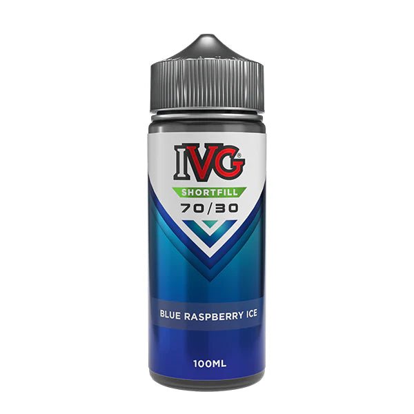 IVG 100ml E-Liquid blue raspberry ice 100ml shortfill bottle on a white background - UK vape sales