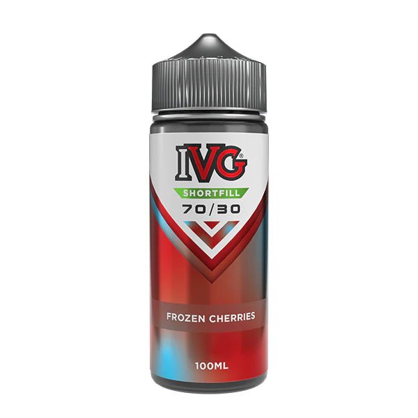 IVG 100ml E-Liquid frozen cherries 100ml shortfill bottle on a white background - UK vape sales