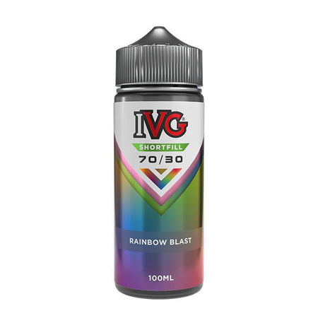 IVG 100ml E-Liquid rainbow blast 100ml shortfill bottle on a white background - UK vape sales