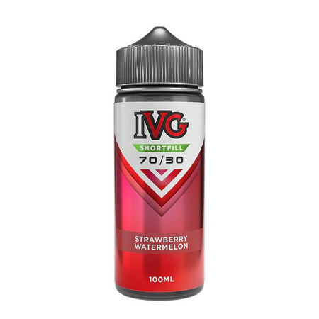 IVG 100ml E-Liquid strawberry watermelon 100ml shortfill bottle on a white background - UK vape sales