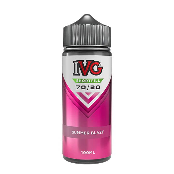 IVG 100ml E-Liquid summer blaze 100ml shortfill bottle on a white background - UK vape sales