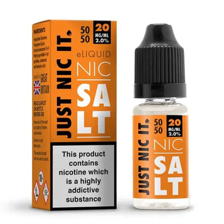 Just Nic It Nicotine Booster Shots 50/50 nic shot 10ml Bottle With Packaging on White Background - UK Vape Sales