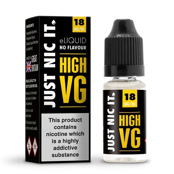 Just Nic It Nicotine Booster Shots High VG nic shot 10ml Bottle With Packaging on White Background - UK Vape Sales