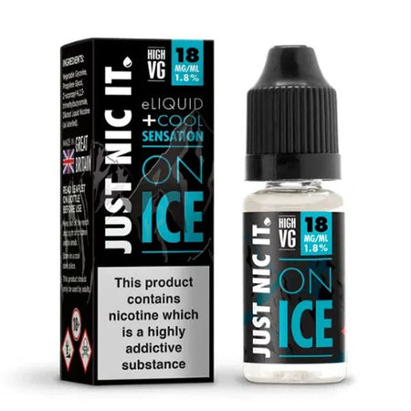 Just Nic It Nicotine Booster Shots On Ice High VG 18mg nic shot Bottle With Packaging on White Background - UK Vape Sales