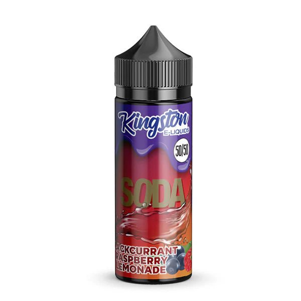Kingston 50/50 E-Liquid blackcurrant raspberry lemonade soda 100ml shortfill bottle on a white background - uk vape sales