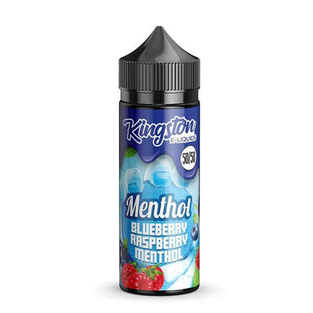 Kingston 50/50 E-Liquid blueberry raspberry menthol 100ml shortfill bottle on a white background - uk vape sales